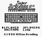 Super Scrabble title screen for GameBoy